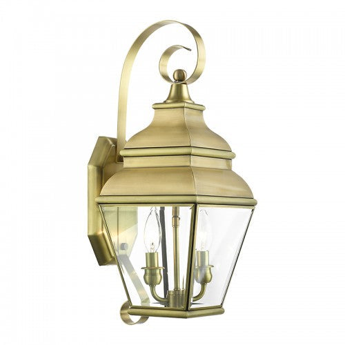 Antique Hardware 2 Light Antique Brass Outdoor Wall Lantern Exterior