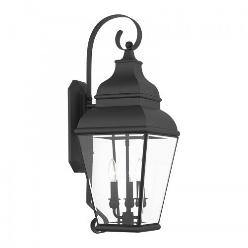 Antique Hardware 3 Light Black Outdoor Wall Lantern Exterior