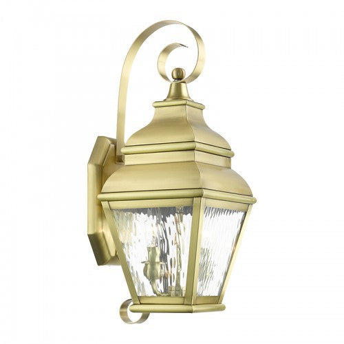 Antique Hardware 2 Light Antique Brass Outdoor Wall Lantern Exterior