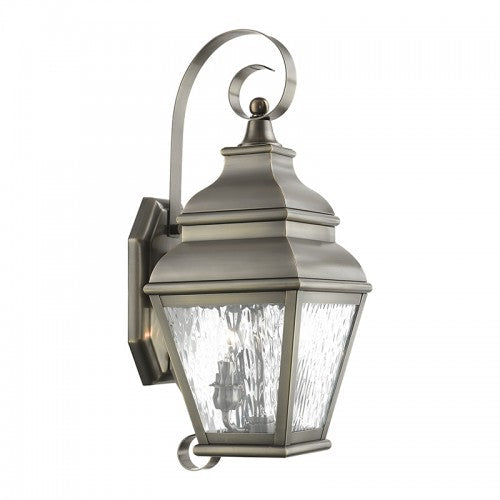 Antique Hardware 2 Light Vintage Pewter Outdoor Wall Lantern Exterior