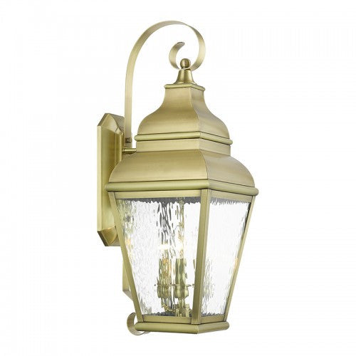 Antique Hardware 3 Light Antique Brass Outdoor Wall Lantern Exterior