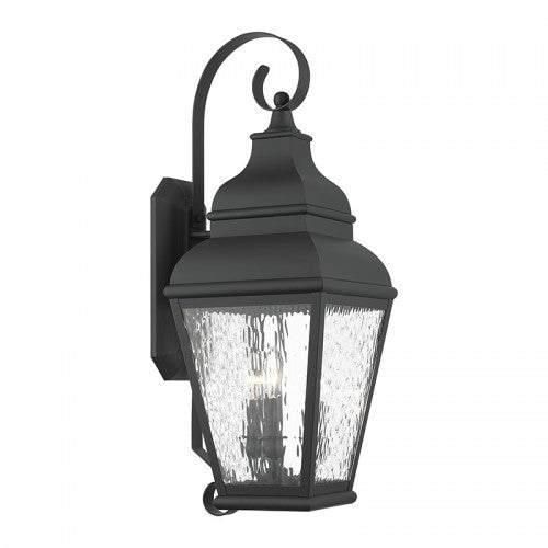 Antique Hardware 3 Light Black Outdoor Wall Lantern Exterior