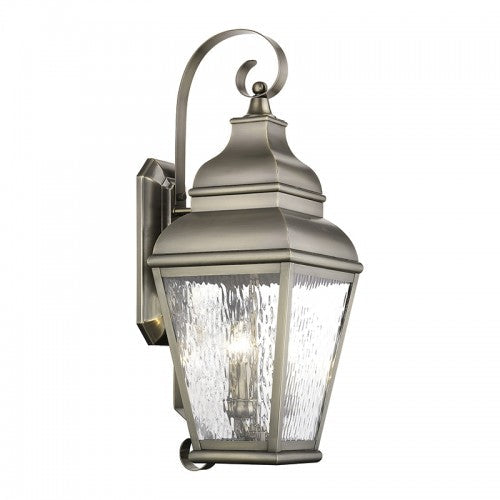 Antique Hardware 3 Light Vintage Pewter Outdoor Wall Lantern Exterior