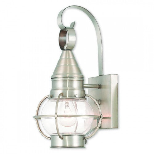 Antique Hardware 1 Light Brushed Nickel Outdoor Wall Lantern Exterior