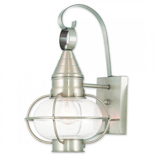 Antique Hardware 1 Light Brushed Nickel Outdoor Wall Lantern Exterior