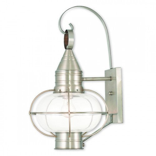 Antique Hardware 1 Light Brushed Nickel Outdoor Wall Lantern Exterior