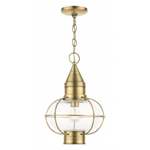 Antique Hardware 1 Light Antique Brass Outdoor Pendant Lantern Exterior