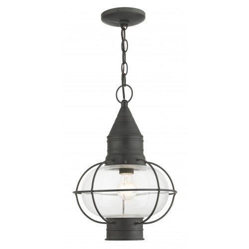 Antique Hardware 1 Light Charcoal Outdoor Pendant Lantern Exterior