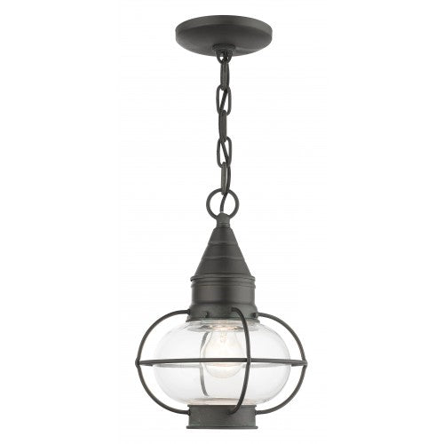 Antique Hardware 1 Light Charcoal Outdoor Pendant Lantern Exterior