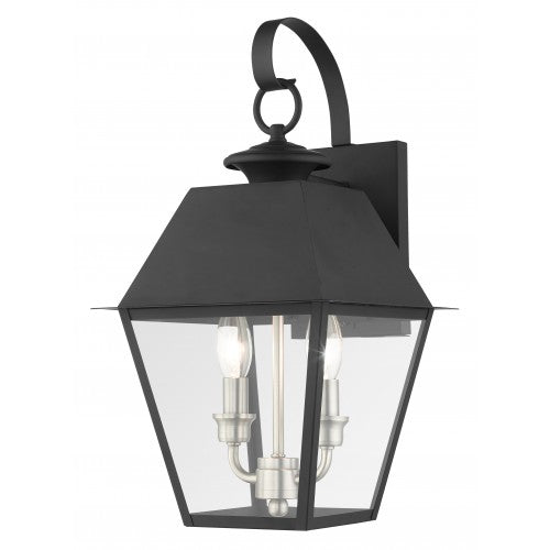 Antique Hardware 2 Light Black Outdoor Wall Lantern Exterior