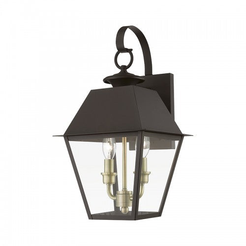 Antique Hardware 2 Light Bronze with Antique Brass Finish Cluster Outdoor Medium Wall Lantern Exterior