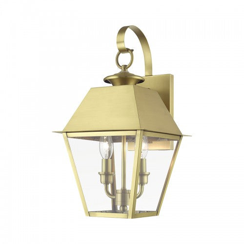 Antique Hardware 2 Light Natural Brass Outdoor Medium Wall Lantern Exterior