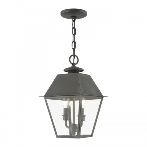 Antique Hardware 2 Light Charcoal Outdoor Medium Pendant Lantern Exterior