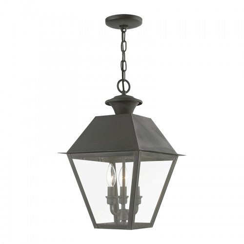 Antique Hardware 3 Light Charcoal Outdoor Large Pendant Lantern Exterior