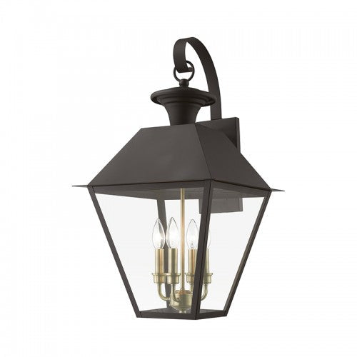 Antique Hardware 4 Light Bronze with Antique Brass Finish Cluster Outdoor Extra Large Wall Lantern Exterior