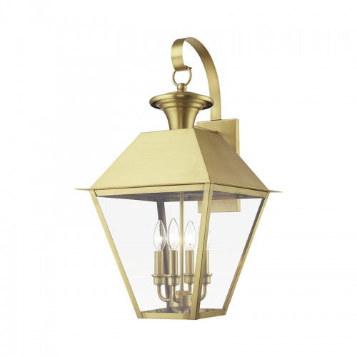 Antique Hardware 4 Light Natural Brass Outdoor Extra Large Wall Lantern Exterior