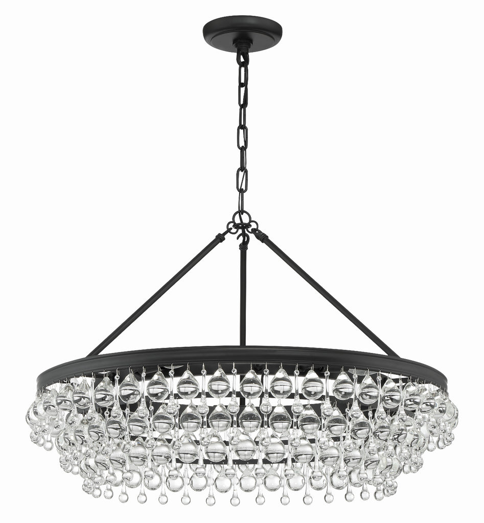 Antique Hardware Calypso 6 Light Matte Black Chandelier Chandelier