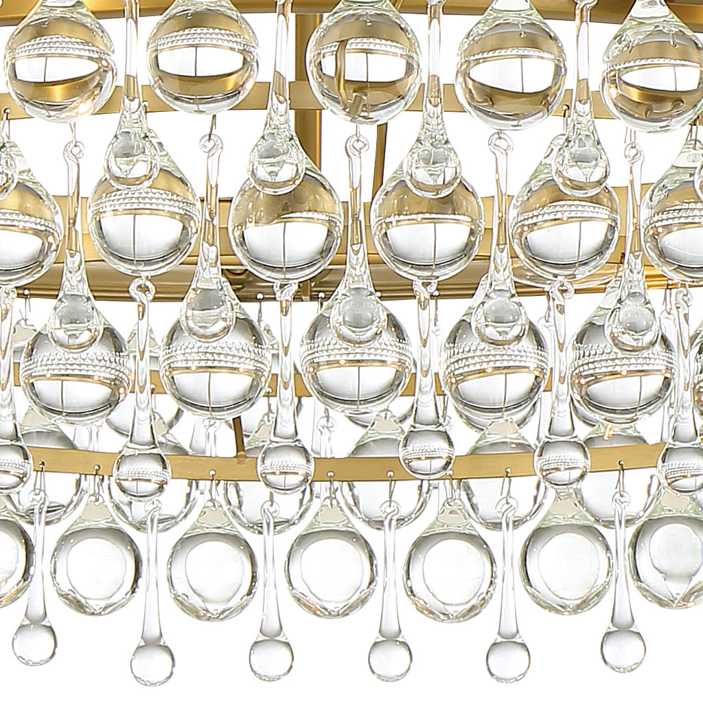 Antique Hardware Calypso 6 Light Crystal Teardrop Vibrant Gold Chandelier Chandelier