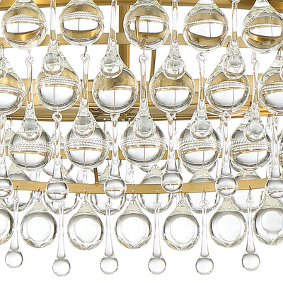 Antique Hardware Calypso 6 Light Crystal Teardrop Vibrant Gold Chandelier Chandelier