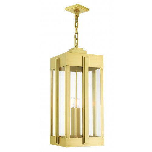 Antique Hardware 4 Light Natural Brass Outdoor Pendant Lantern Exterior