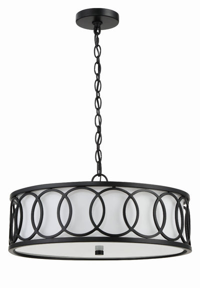 ##Antique Hardware## Libby Langdon Graham 6 Light Matte Black Chandelier