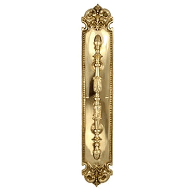 ##Antique Hardware## 18 Inch Solid Brass Traditional Fleur-De-Lis Door Pull & Plate (Several Finishes Available)