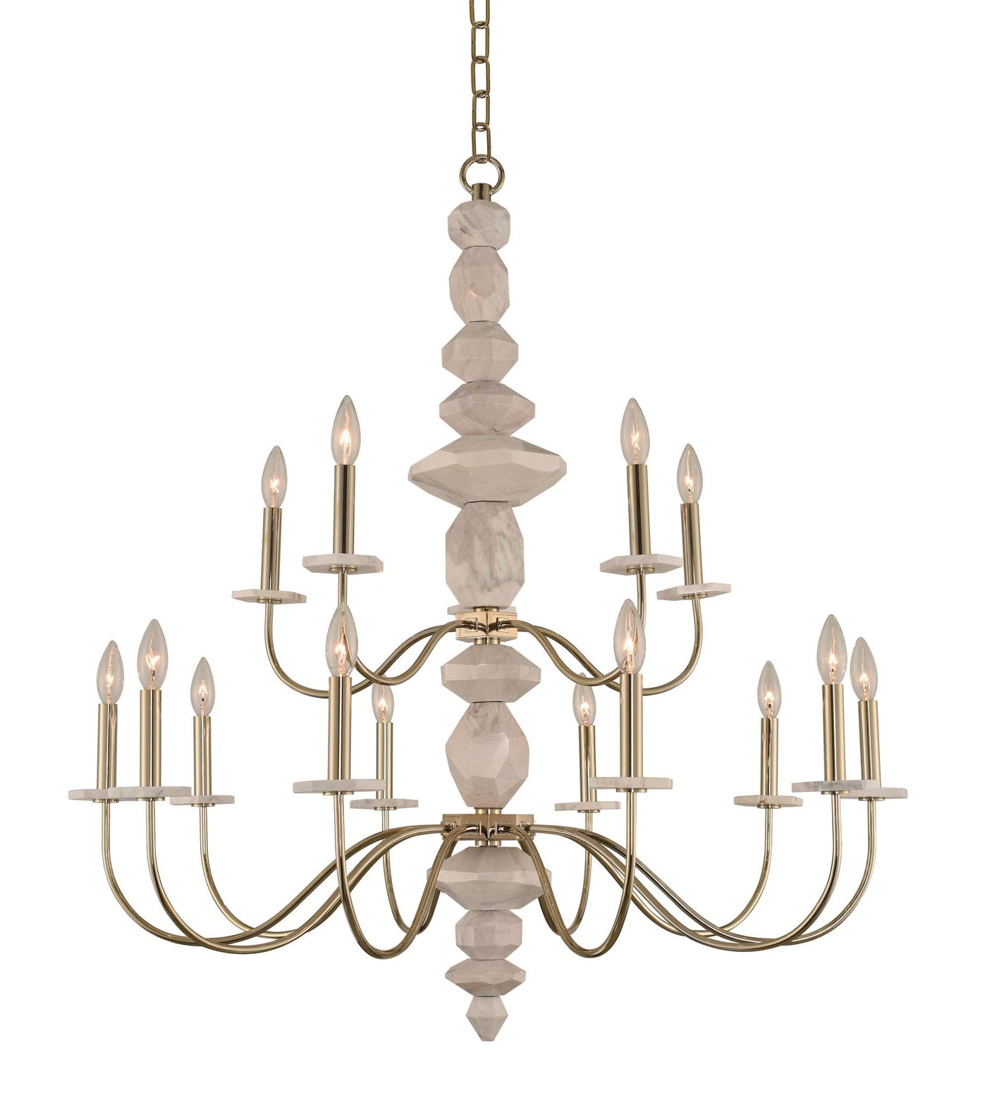 Antique Hardware Carrara (10+5) Light 2 Tier Chandelier Chandelier