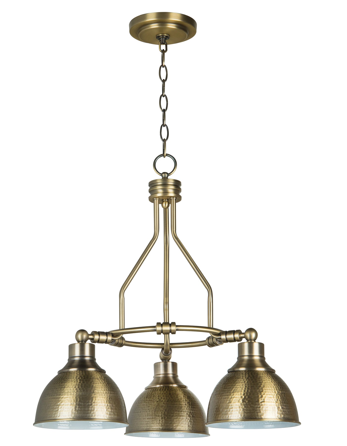 ##Antique Hardware## Timarron 3 Light Down Chandelier in Legacy Brass