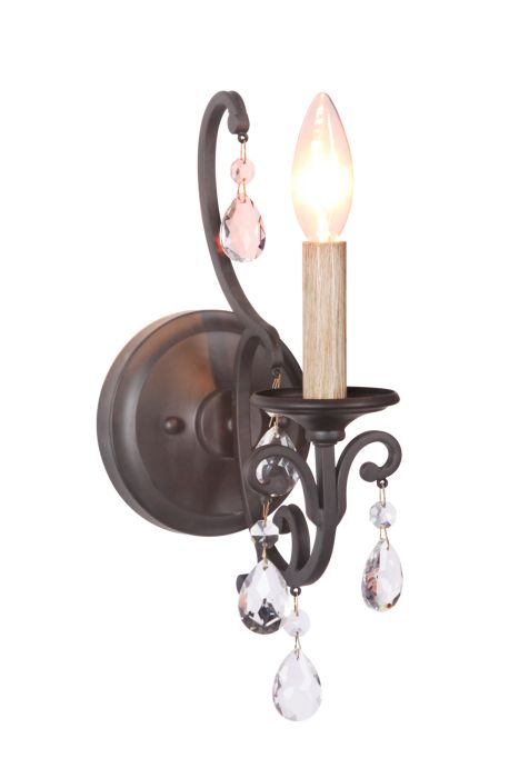 Antique Hardware Bentley 1 Light Wall Sconce in Matte Black Wall Sconce