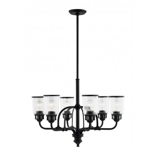 Antique Hardware 6 Light Black Chandelier Chandelier