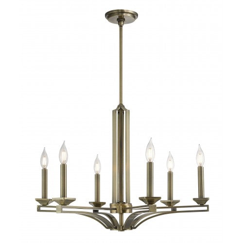 Antique Hardware 6 Light Antique Brass Chandelier Chandelier