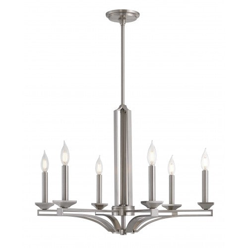 Antique Hardware 6 Light Brushed Nickel Chandelier Chandelier