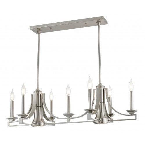 Antique Hardware 9 Light Brushed Nickel Linear Chandelier Linear