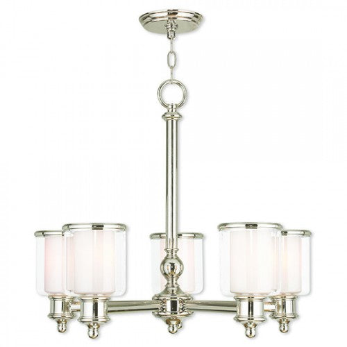 Antique Hardware 5 Light Polished Nickel Chandelier Chandelier