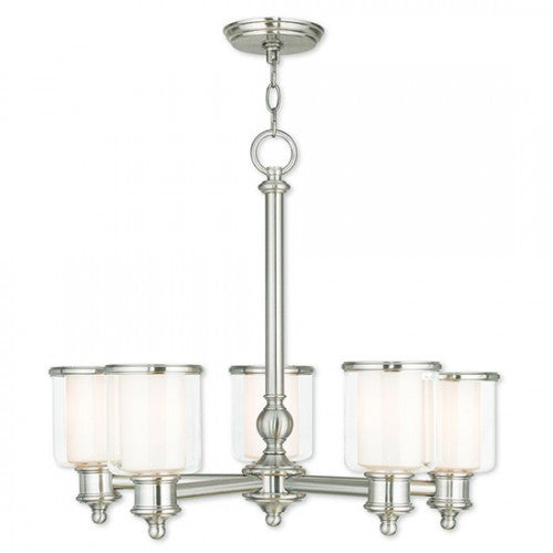 Antique Hardware 5 Light Brushed Nickel Chandelier Chandelier