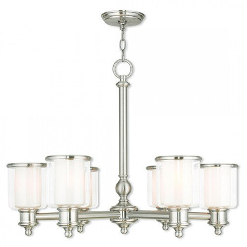 Antique Hardware 6 Light Brushed Nickel Chandelier Chandelier