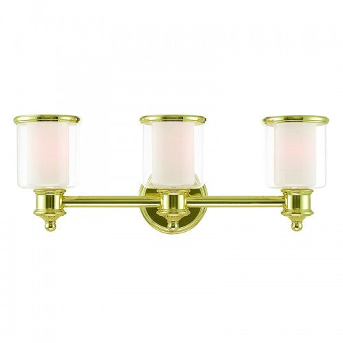 Antique Hardware 3 Light Polished Brass Bath Vanity Wall Sconce