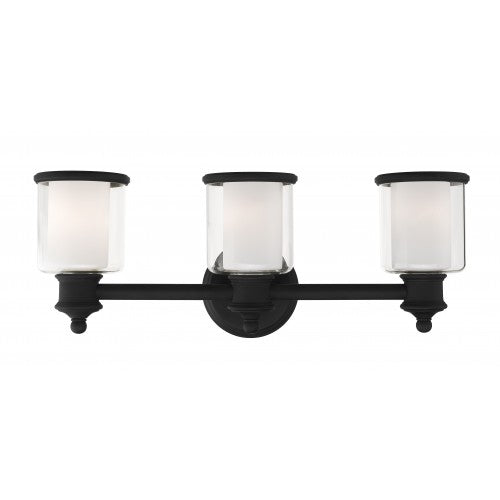 Antique Hardware 3 Light Black Bath Vanity Wall Sconce