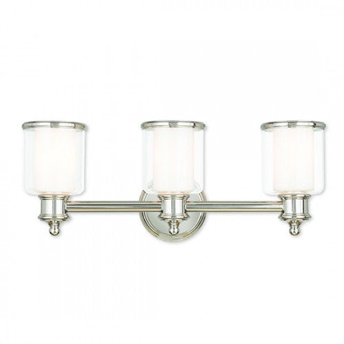 Antique Hardware 3 Light Polished Nickel Bath Light Wall Sconce