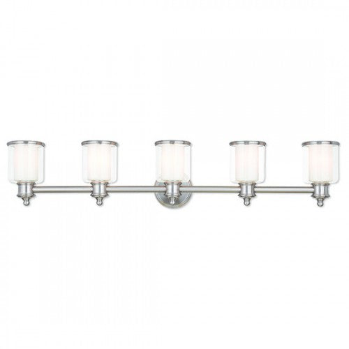 Antique Hardware 5 Light Brushed Nickel Bath Light Wall Sconce