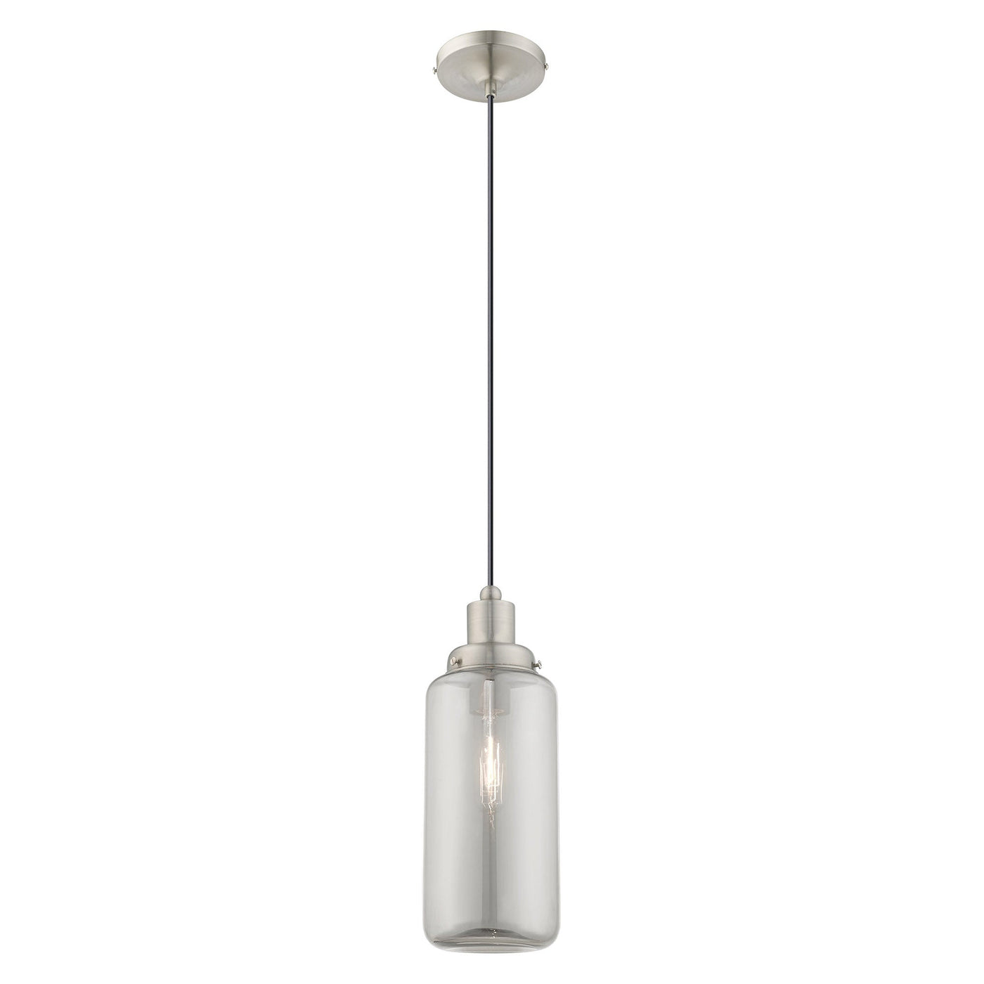 Antique Hardware 1 Light Brushed Nickel Single Pendant Pendant