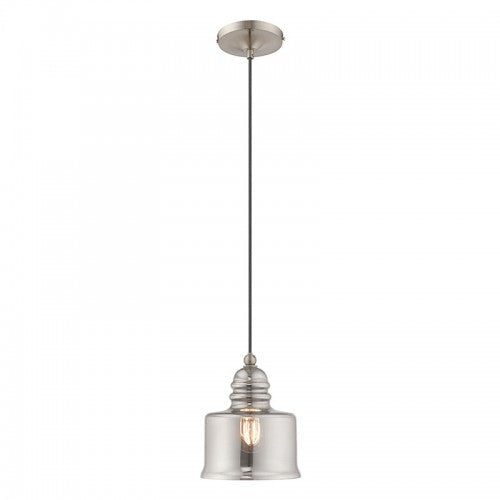 Antique Hardware 1 Light Brushed Nickel Single Pendant Pendant