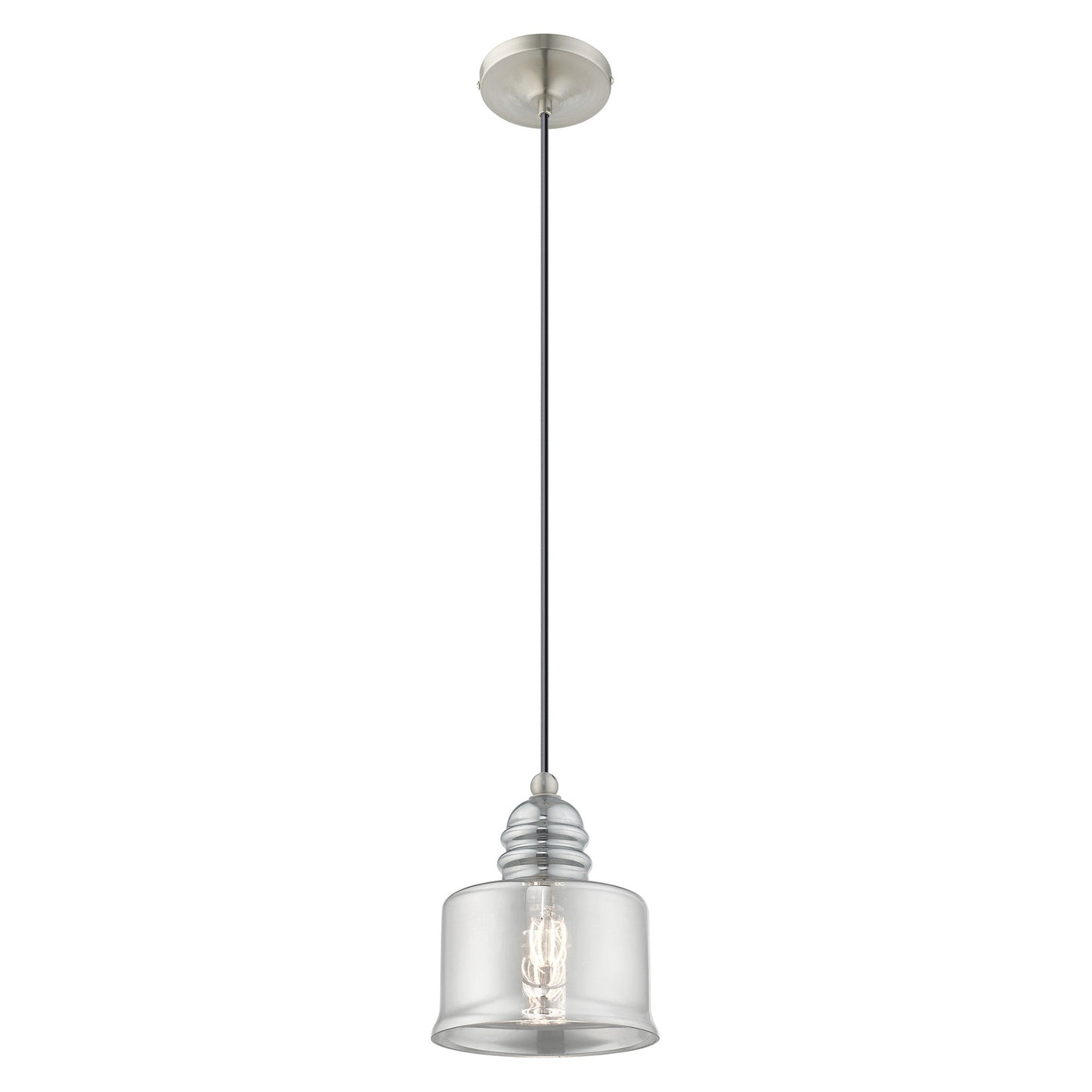 Antique Hardware 1 Light Brushed Nickel Single Pendant Pendant