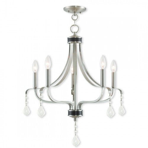 Antique Hardware 5 Light Brushed Nickel Chandelier Chandelier