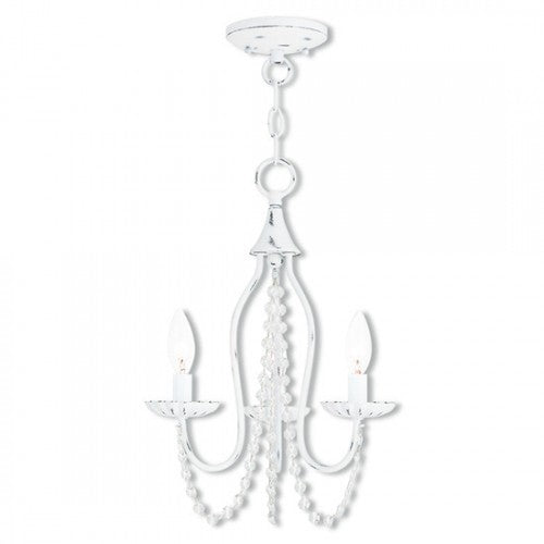 Antique Hardware 3 Light Antique White Chandelier Chandelier