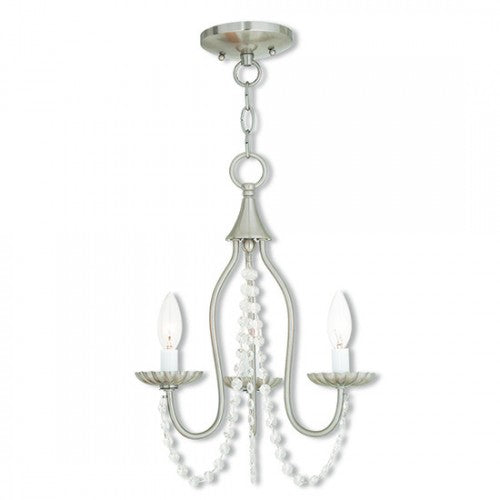 Antique Hardware 3 Light Brushed Nickel Chandelier Chandelier