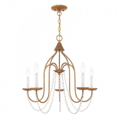 Antique Hardware 5 Light Antique Gold Leaf Chandelier Chandelier