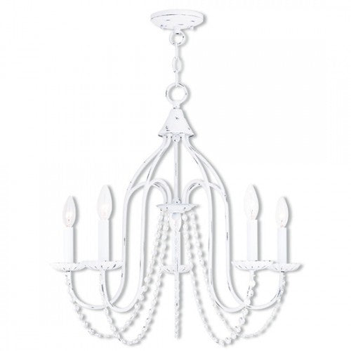 Antique Hardware 5 Light Antique White Chandelier Chandelier