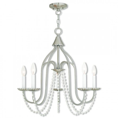 Antique Hardware 5 Light Brushed Nickel Chandelier Chandelier