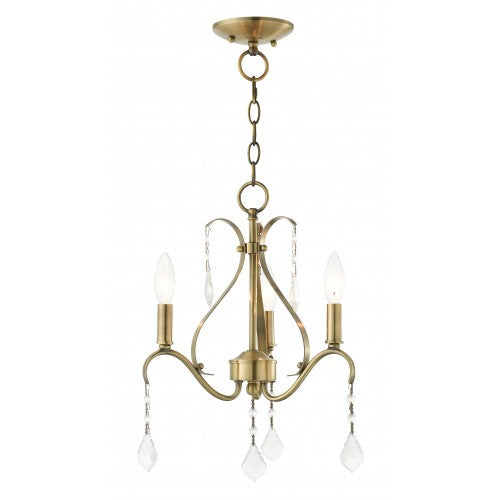 Antique Hardware 3 Light Antique Brass Chandelier Chandelier